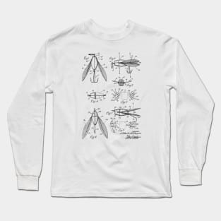 FISHING LURE VINTAGE PATENT DRAWING Long Sleeve T-Shirt